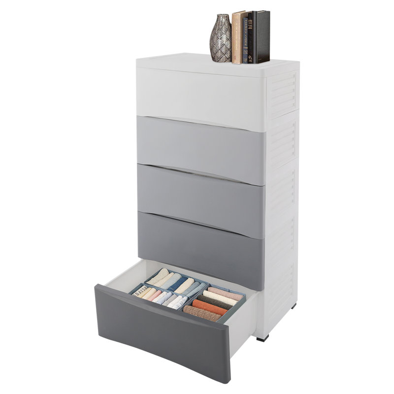 Simplistic 5-drawer lingerie chest of drawers, Gris