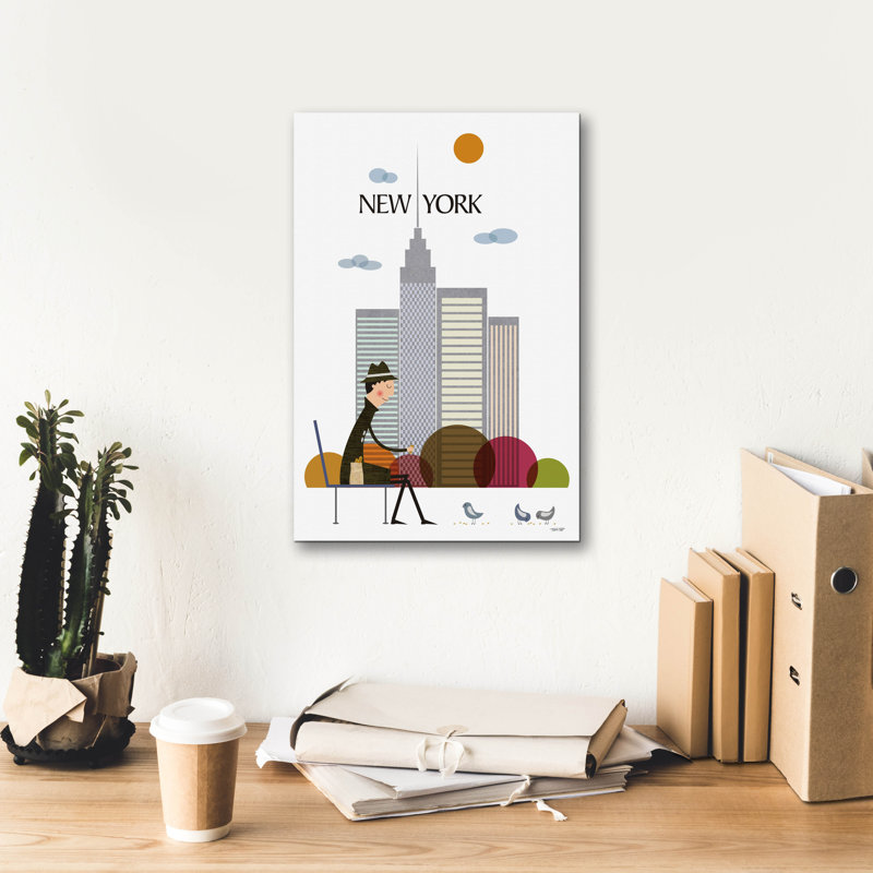 «New York» par Tomas Design, art mural sur toile, H 18 po x l 12 po x P 0,75 po