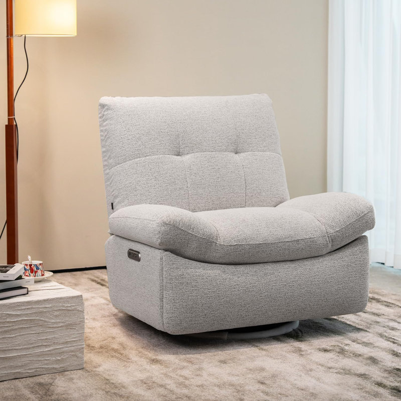 Fauteuil inclinable et pivotant Nouhaus, Blanc / Blanc