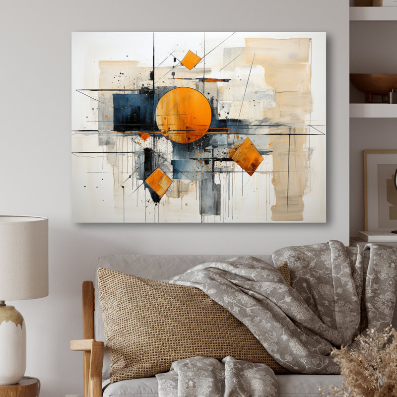 Abstraction géométrique I - formes abstraites, impressions sur métal, H 16 po x l 32 po x P 1 po