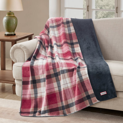 Hunter Reversible Plaid Plush Throw Blankets