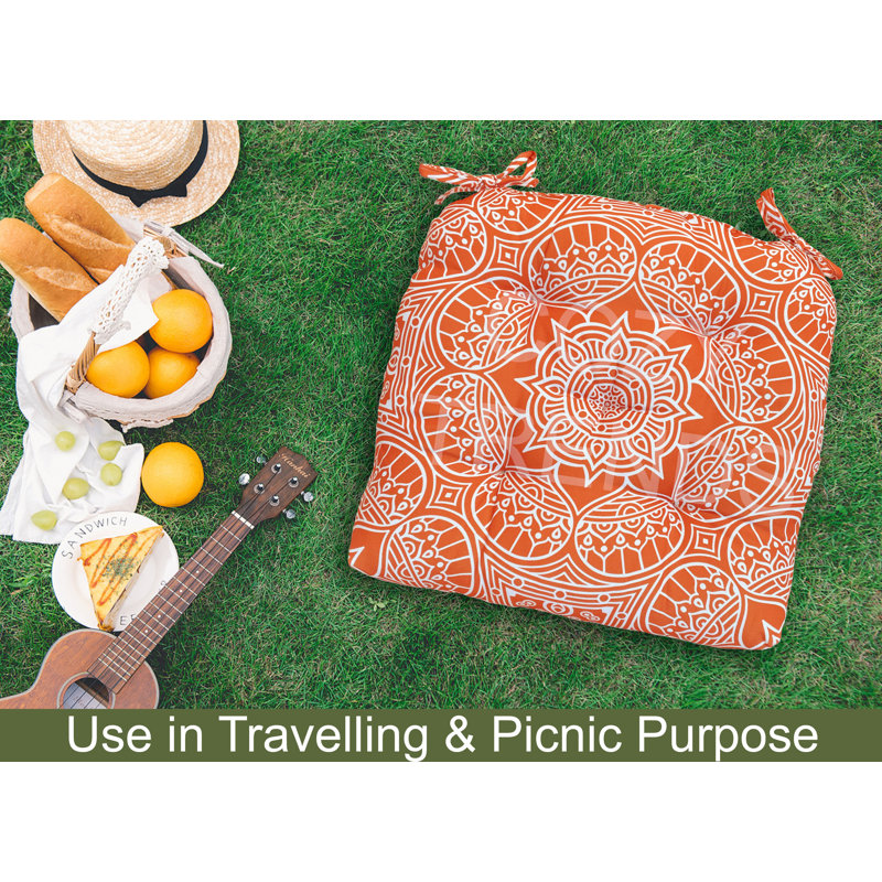 Outdoor 4'' Adirondack Chair Chair Pad, Orange