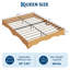 Base de lit plateforme en bois Minimalist Wave Design - profil bas, lattes en bois robustes, sans bruit, aucun sommier requis, assemblage facile, grand lit, pin-129231043-129231045
