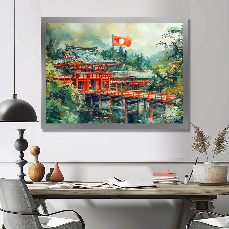 Imtihal - Landscapes Large Wall Art, Argent argent, H 12 po x l 20 po, Avec cadre