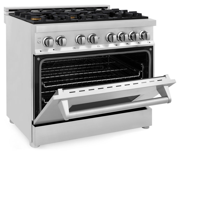 ZLINE 36" Legacy Dual Fuel Range, Brass Burners Stainless Steel