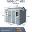 Remise de rangement extérieure en résine 8 x 6 pi imperméable avec plancher et deux fenêtres et porte verrouillable, remise à outils pour le jardin, le patio, la cour arrière-129674927