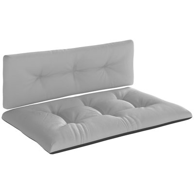2 Seater Pallet Cushions Outdoor 3.9 in. Thick Replacement Pallet Sofa Cushions, Tufted Replacement Pads for Garden, Patio by Ebern Designs