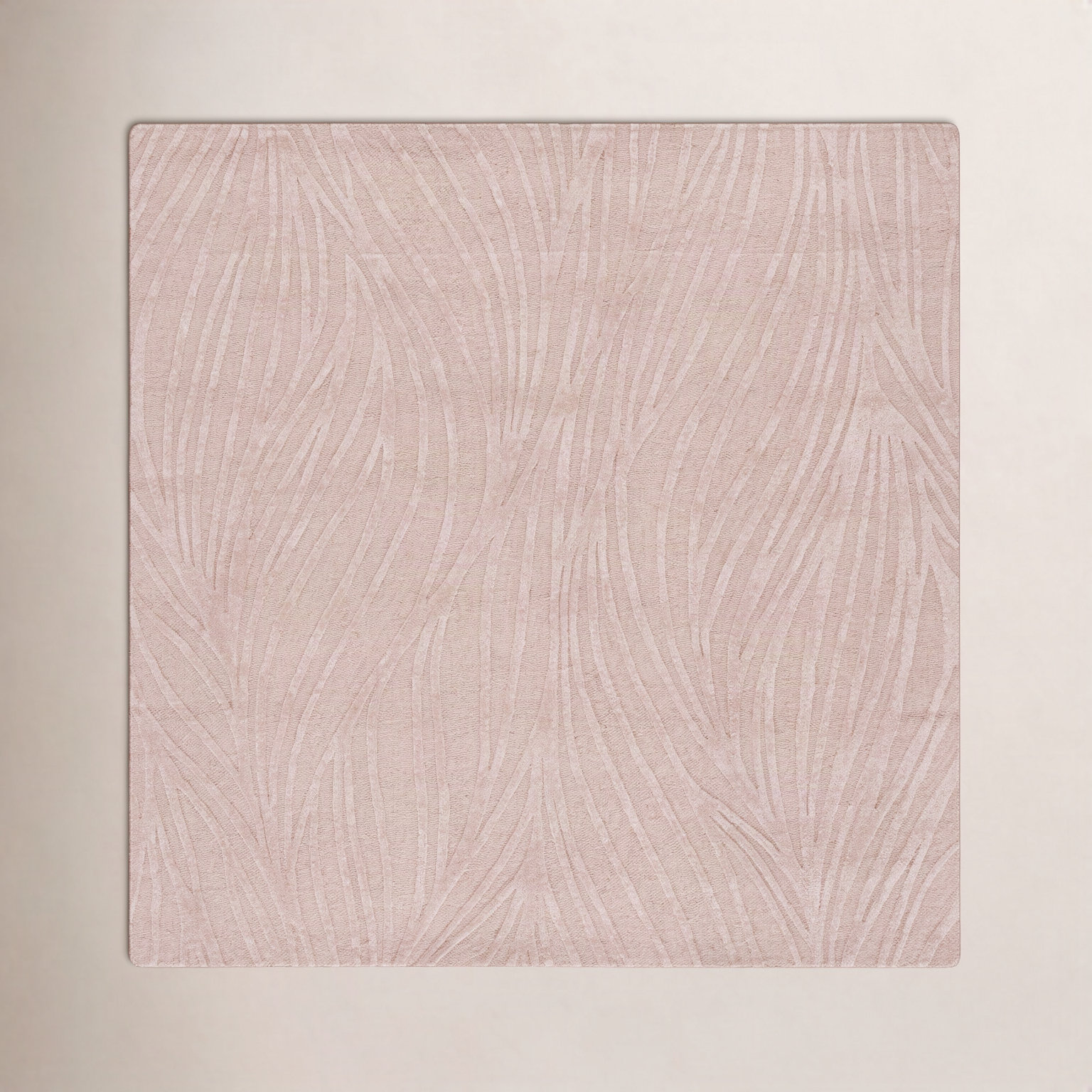 Hand-Tufted Abstract Wool Rug, Square 6'