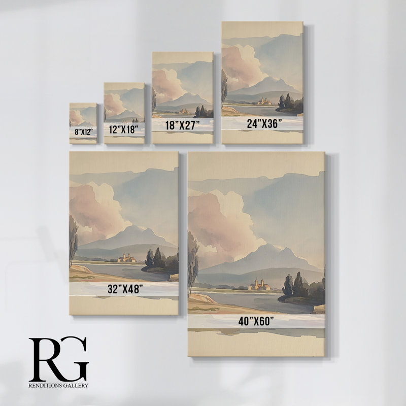 Toile tendue avec châssis LXXVI Landscape - prête à être accrochée - fabriquée aux États-Unis, H 27 po x l 18 po