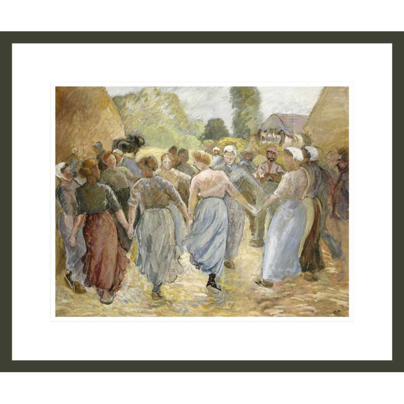 «La Ronde» par Camille Pissarro, impression giclée sur cadre, H 17,75 po x l 21,05 po