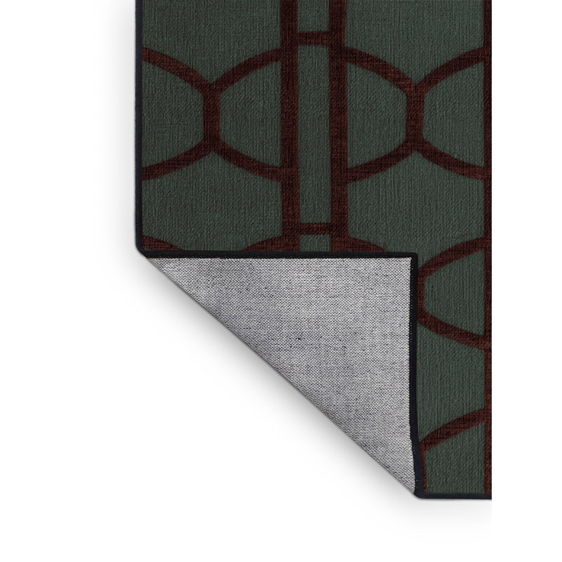Tapis gris en treillis lavable à la machine, Rectangulaire 7 pi x 10 pi