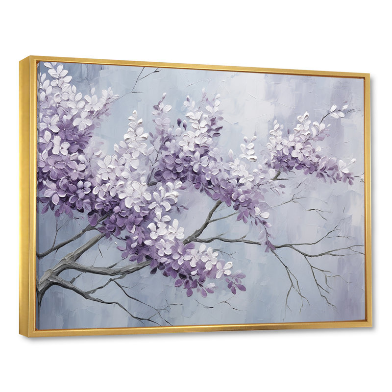 Beautiful Lilac Dreamscape IV On Canvas Print, 24" H x 32" W x 1" D, Gold Floater Framed