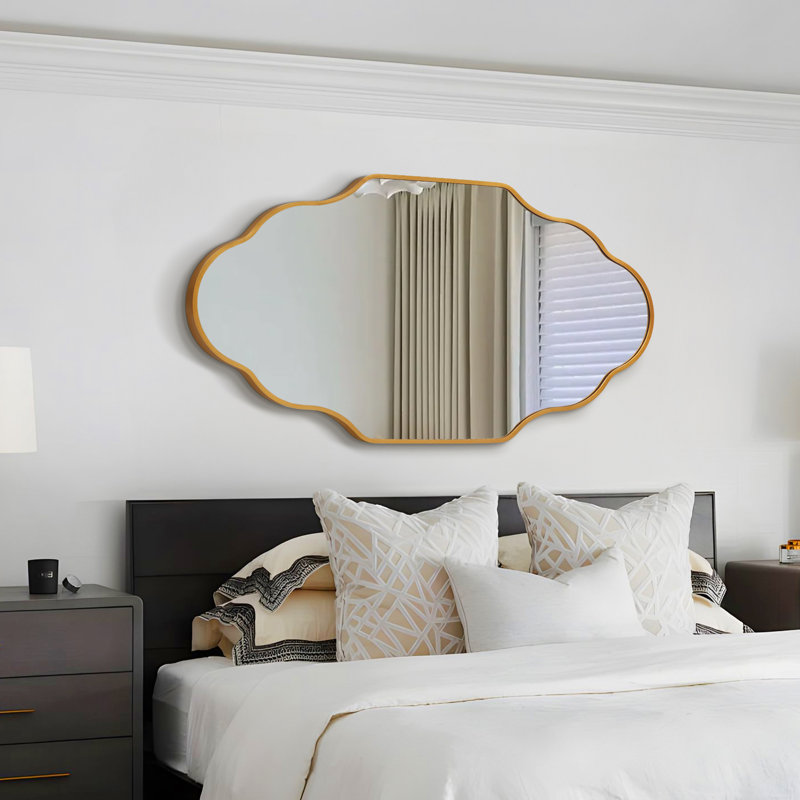Miroir mural ovale, Doré, 36 po x 24 po