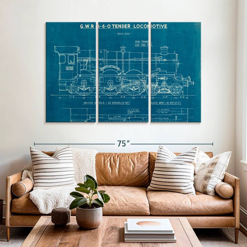 Laelle Locomotive Blueprint I, 42" H x 65" W