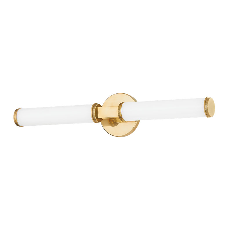 Cromwell 2 Light Wall Sconce, Aged Brass