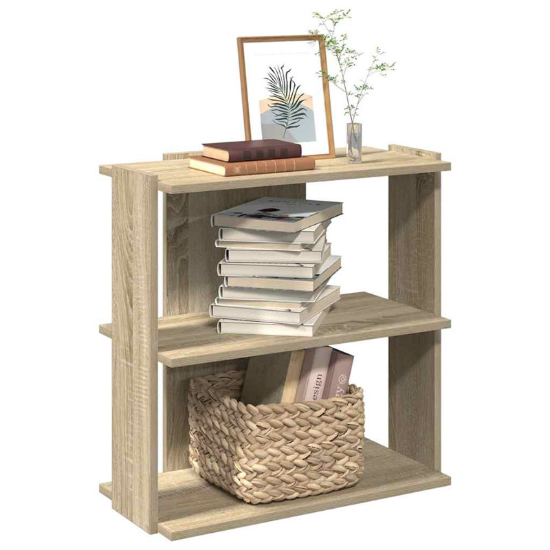 60cm W Bookcase, (3 Shelves) 60cmH x 60cmW x 30cmD, Sonoma Oak