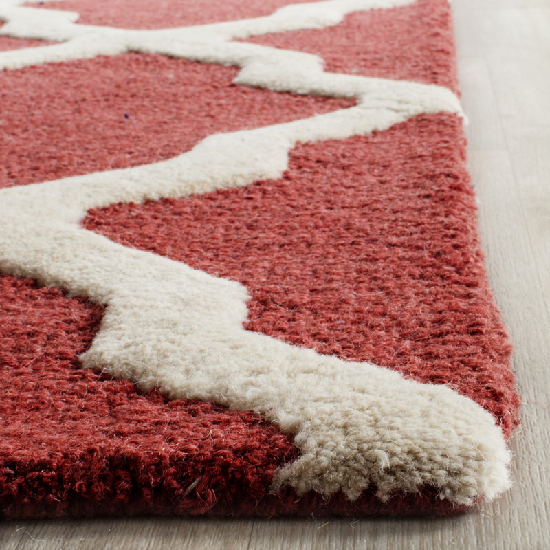 Dasilva Geometric Wool Hand Woven Area Rug, Rectangle 152 x 244 cm