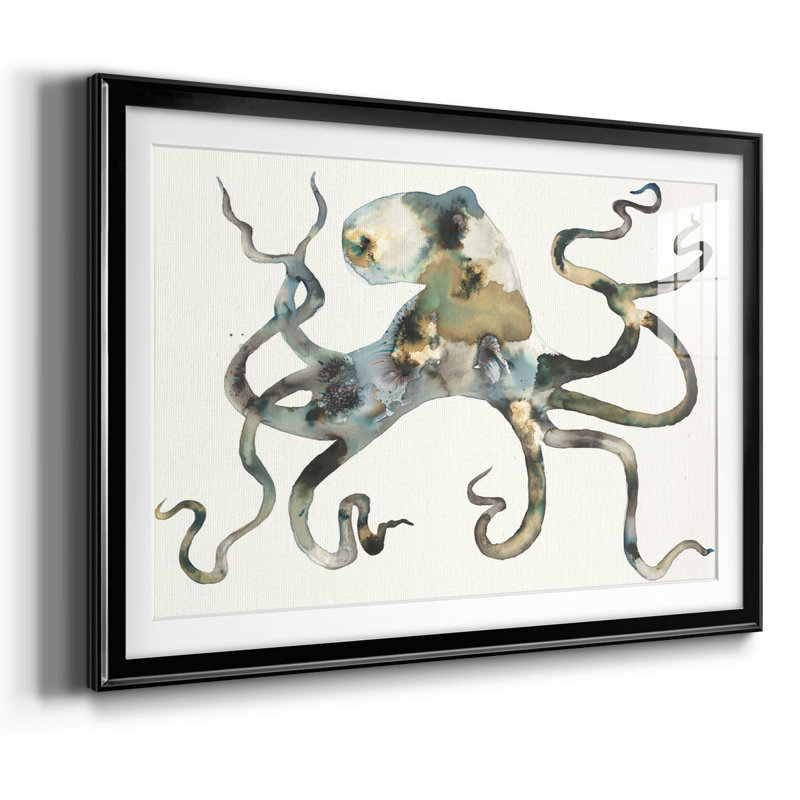 Octo, impression sur papier encadrée, Noir, H 15 po x l 21 po x P 1,5 po