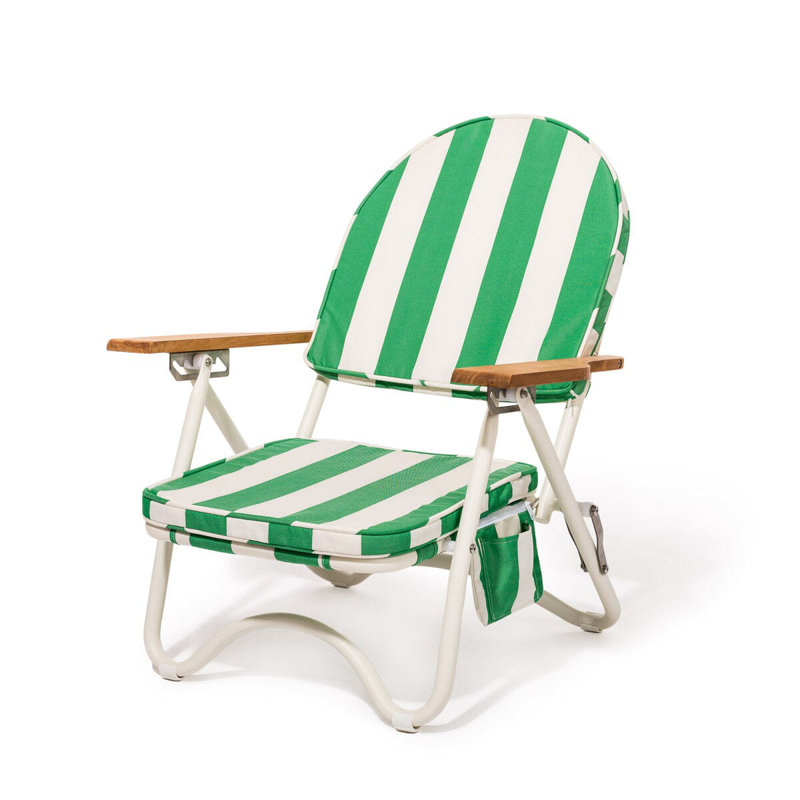 Chaise Pam, Vert / rayures blanches