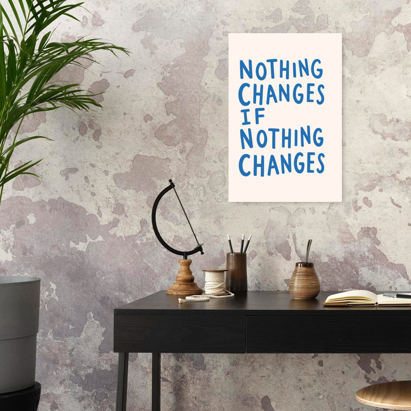 Action Inspires Change Bold Minimalist Abstract Wall Art Print by Mathieu - Wrapped Canvas Print, 60.96cm H x 40.64cm W