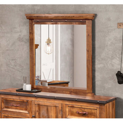 Janae Wood Flat Wall Mirror