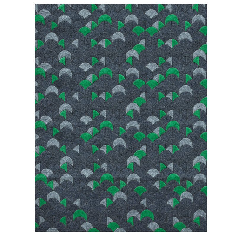 Cove Geometric Area Rug in Green, Rectangle 9'10" x 13'1"