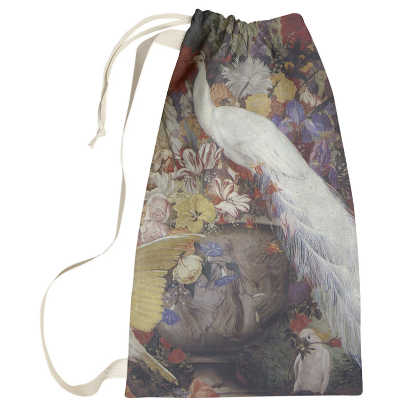 Sac à linge peacock Maciel, Grand (H 76,5 po x l 29,5 po x P 1,5 po), Blanc