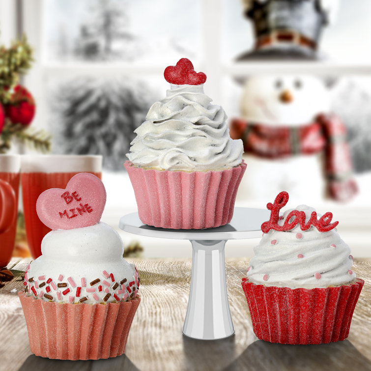 4.5 Resin Valentine Cupcakes Set of 3