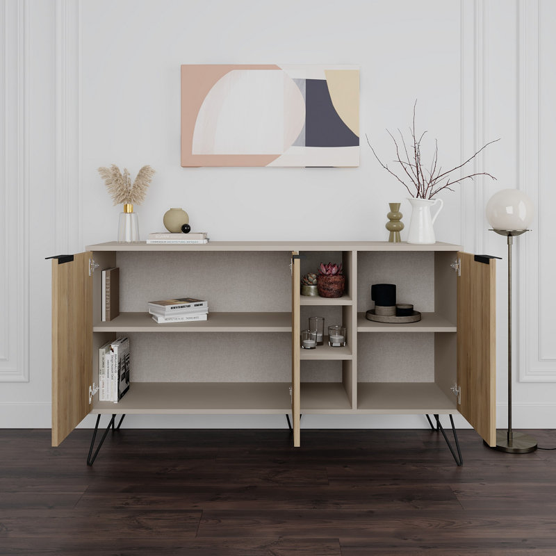 Decortie 83cm Sideboard, Sandstone Oak