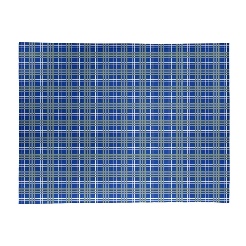 Tapis à carreaux bleu, Rectangle 9 pi x 12 pi