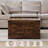 Coffee Table with Storage, Farmhouse Square Storage Coffee Table with Hinged Lift Top, Square Wood Center Table, Cocktail Table with Large Hidden Storage Compartment for Living Room-2101435721-2112243936