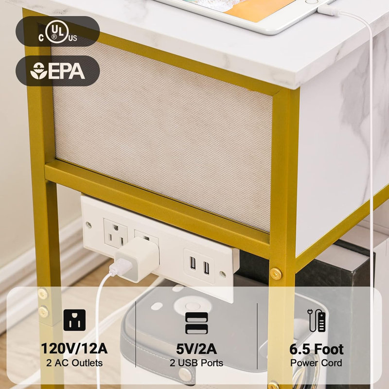 Keri 15.74'' W Metal Nightstand
