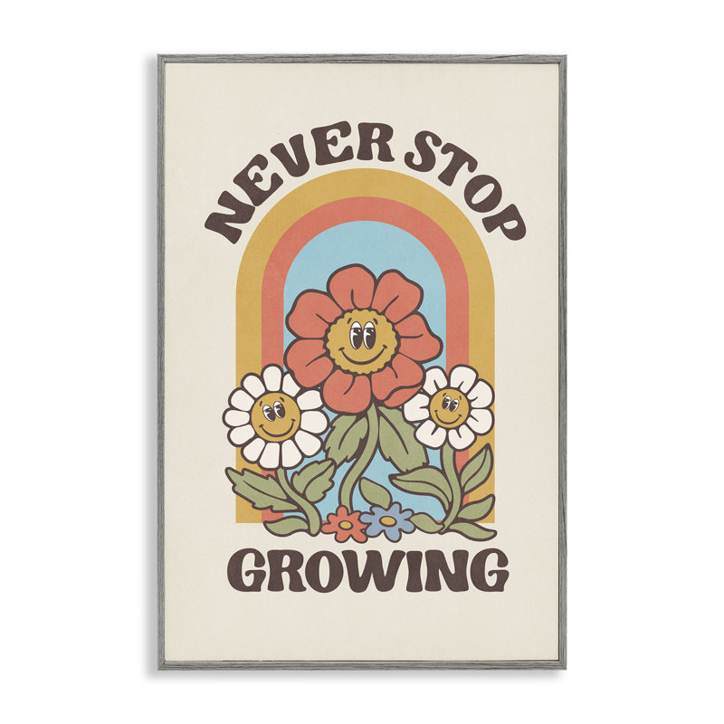 Art giclée sur toile "Never Stop Growing" rétro par Nataly White, H 18 po x l 12 po