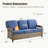 Patio Outdoor 3-Seat Sofa, Outdoor Conversation Furniture, All-Weather Rattan Couch With Cushion-90148023-90148022