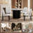 2 Pieces Boucle Upholstered Dining Chairs, Modern Side Chair-1167216398