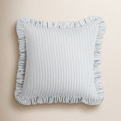 Birch Lane Polo Stripe Ruffled Accent Pillow