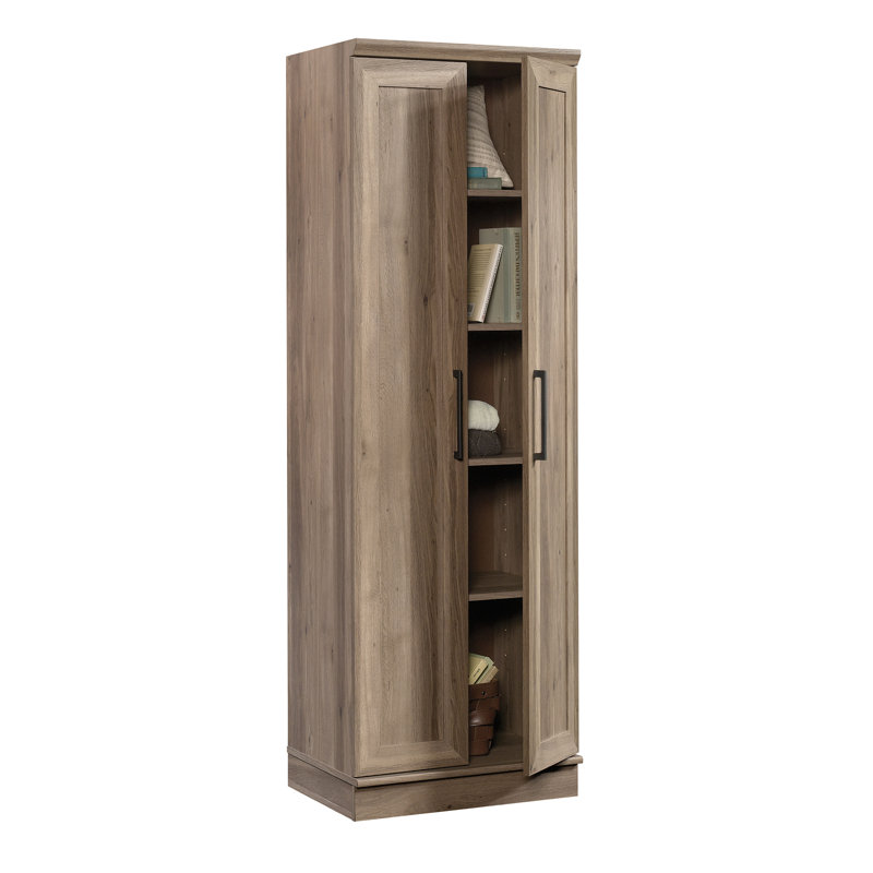 Carnesha 4 - Shelf Storage Cabinet, Salt Oak