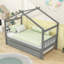 Lit en bois en forme de maison avec lit gigogne escamotable et tête de lit-2100750091-2100750089