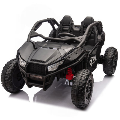 24V Two-Seater Kids Ride On UTV W/Parents Control,20In Seat Width,400W Super High Power,Four-Wheel Suspension,Bluetooth,MP3,USB,LED Light,Horn,Rear Storage Space,Speeds 3.73-4.97MPH For Kids Aged 3+.