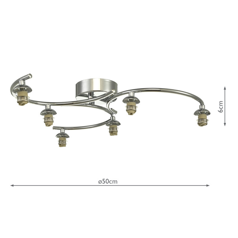 NAKITA 6LT SEMI FLUSH FRAME ONLY, Polished Chrome