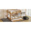 Grand lit superposé en bois avec lit gigogne, structure en pin fiable, peu encombrant pour les chambres partagées, outils faciles à assembler de grande taille, maximise l'espace de la chambre à coucher, lattes solides-128991939