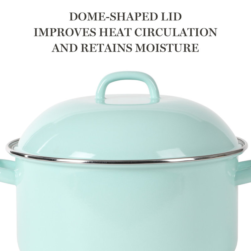 Martha Blue 6.4-Quart Enamel Steel Dutch Oven with Lid
