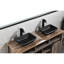 Lavabo de salle de bain tout-inclus noir mat avec robinet et robinet escamotable élégant - 13,0 po x 18,13 po x 4 po x 4 po