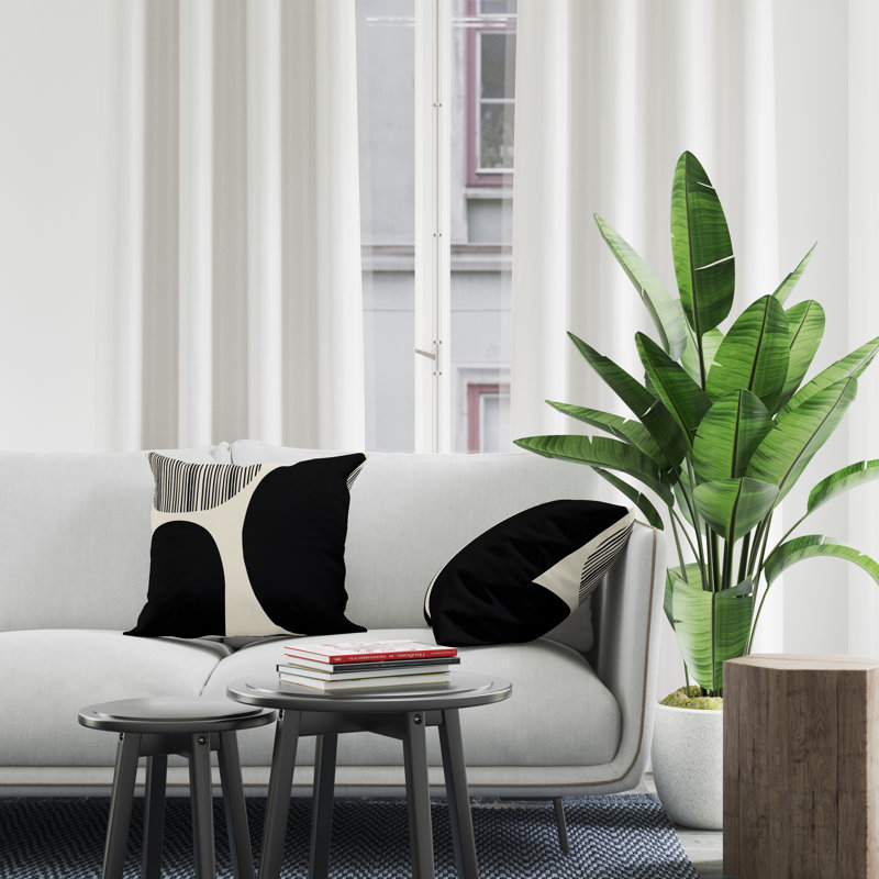 Jeté carré / extérieur en polyester Chamu, L 17 po x H 17 po, Noir