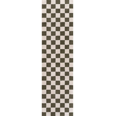 Loft Modern Checkerboard Living Room Area Rug and Runner Soft Pile