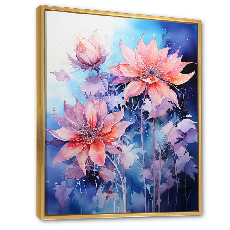 Dalonte Meadow Columbine Dreams sur toile, H 20 po x l 12 po x P 1 po, Cadre flottant doré