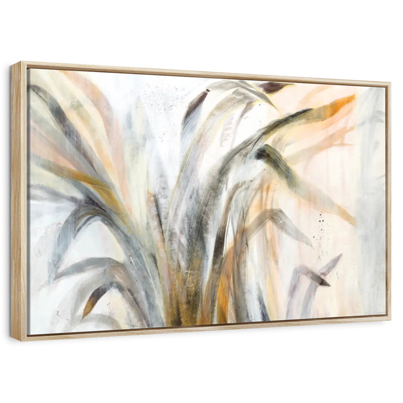 Abstract Deluge, Floating Frame Natural Wood, 37" X 25"