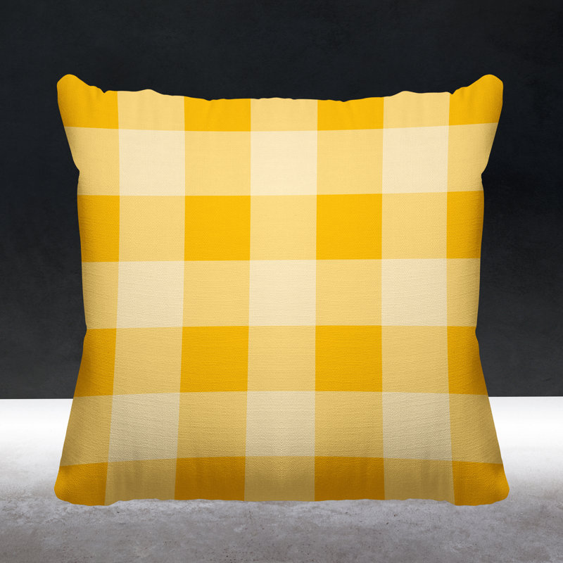 Coussin décoratif intérieur / extérieur Autumn, 15 po x 15 po, Jaune, Carré