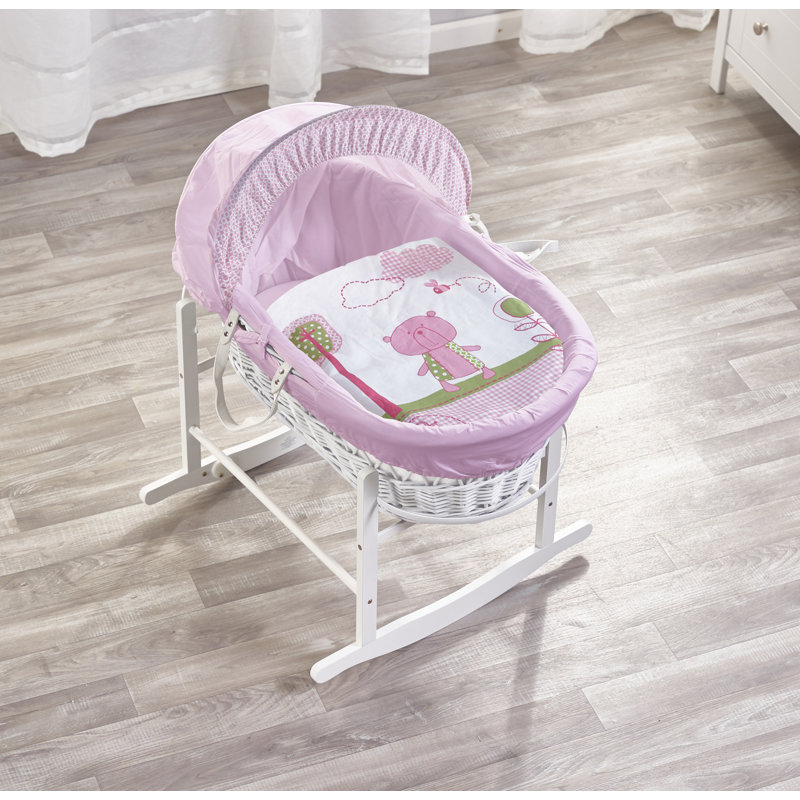 Moses Basket With Stand with Bedding with Mattress