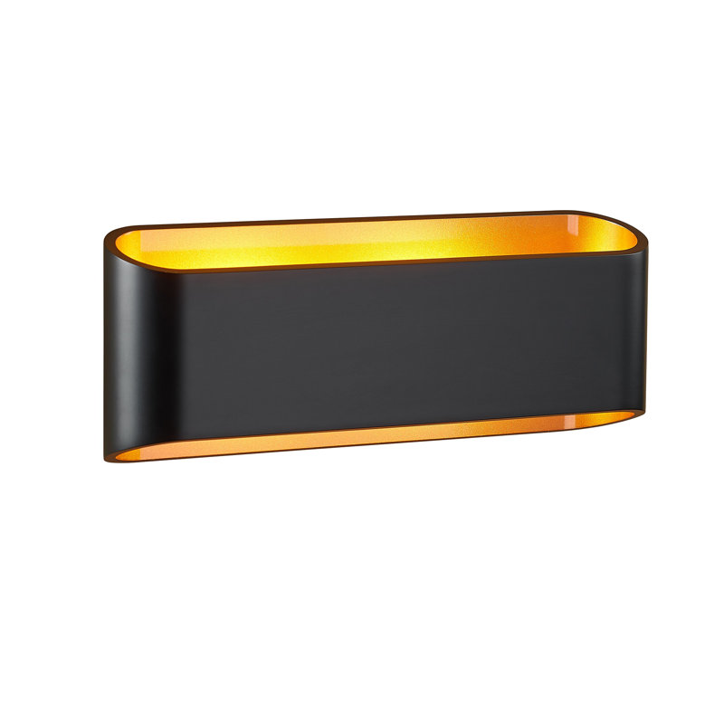Plafonnier encastré 2 lumières DEL Eclipse, Extérieur noir / intérieur or